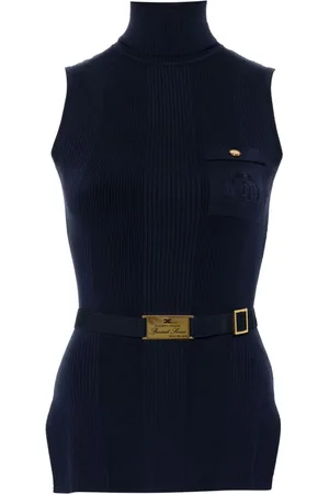 Elisabetta Franchi Belted ribbed top