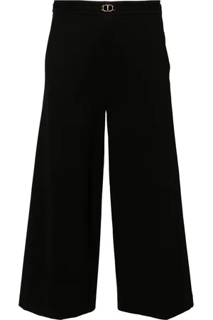 Twin-Set Logo-plaque cropped trousers