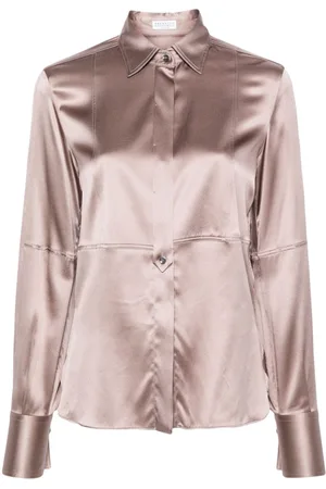 Brunello Cucinelli Monili-chain satin shirt