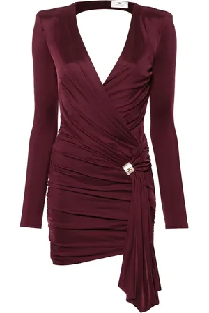 Elisabetta Franchi Jewel-detail draped mini dress