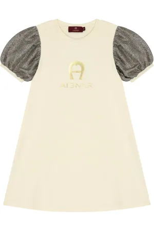 Aigner Logo-print puff-sleeve dress