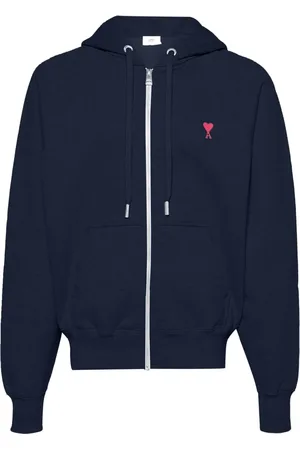Ami Ami de Coeur-embroidered zip-up hoodie