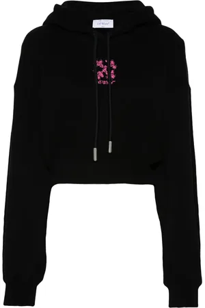 OFF-WHITE Arrows-embroidered cropped hoodie