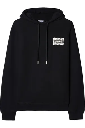 OFF-WHITE Lace logo appliqu?? cotton hoodie