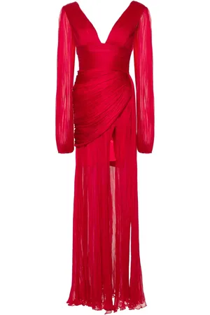 IRIS SERBAN Leona plissé maxi dress
