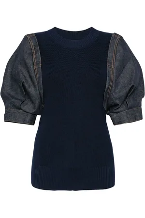 SACAI Panelled ribbed T-shirt