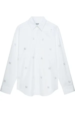Msgm Crystal-embellished cotton shirt