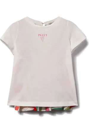 PUCCI Junior Logo-print layered blouse