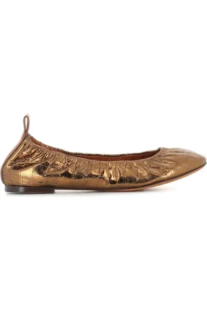 Lanvin Crocodile-effect leather ballet shoes
