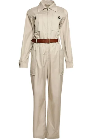 Saint Laurent Belted cotton jumpsuit