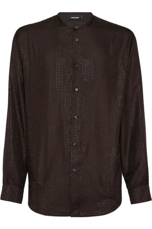 Dsquared2 Band-collar perforated shirt