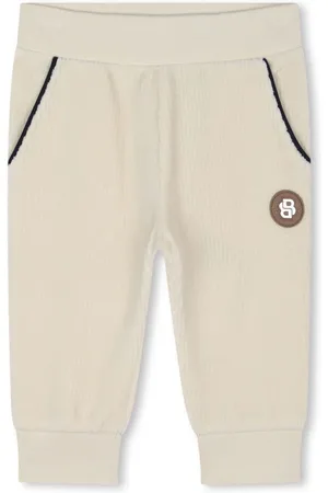 HUGO BOSS Logo-appliqué velvet track pants