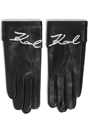 Karl Lagerfeld Signature leather gloves