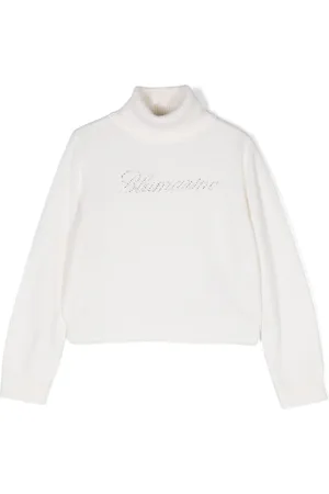 MISS BLUMARINE Rhinestone-logo sweater
