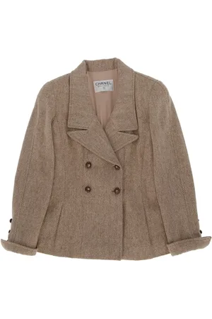 CHANEL 1990s herringbone-pattern jacket