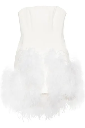 LOULOU Feather-detailed mini dress
