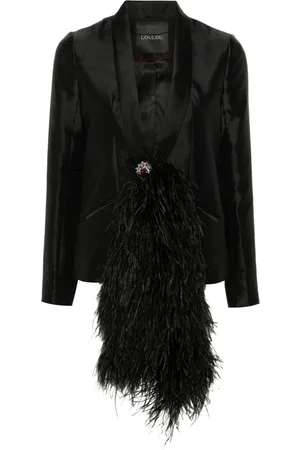 LOULOU Feather-sash blazer