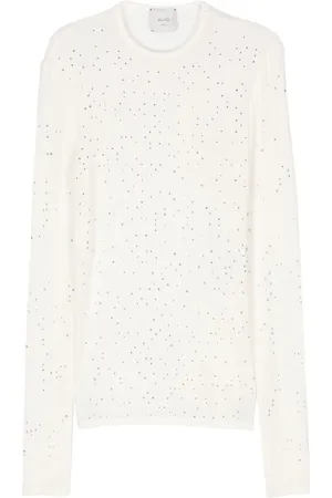 ALYSI Crystal-embellished long-sleeve top