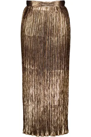 ZEUS+DIONE Lurex pleated midi skirt