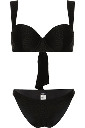 Noire Swimwear Nikki snakeskin-effect bikini set