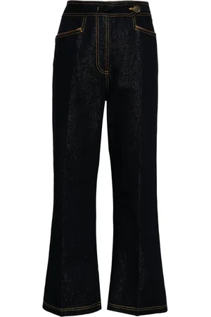 Etro Pegaso-buttons cropped jeans