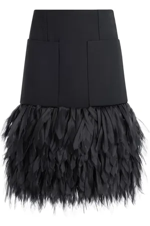 Stella McCartney Feather-detailing midi skirt