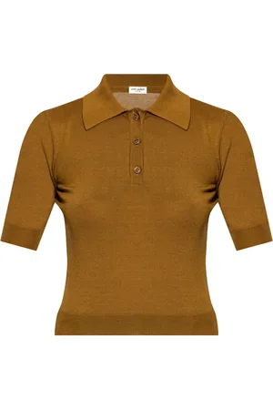 Saint Laurent Cassandre-embroidery polo top