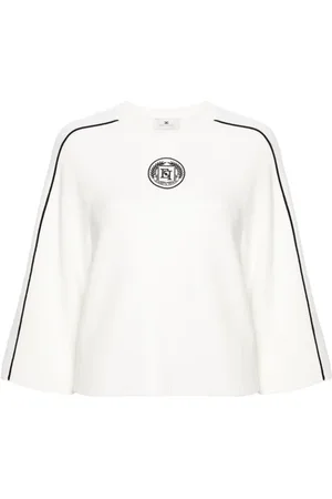 Elisabetta Franchi Logo-patch cropped sweater