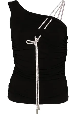 OFF-WHITE Ruched crepe top