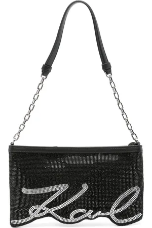 Karl Lagerfeld Rhinestone-logo shoulder bag