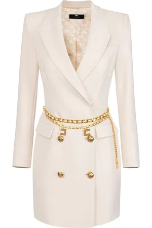 Elisabetta Franchi Belted crepe coat dress