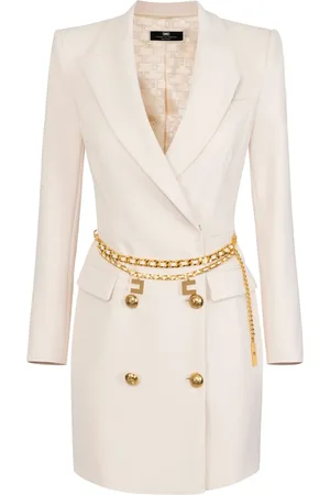 Elisabetta Franchi Belted crepe coat dress