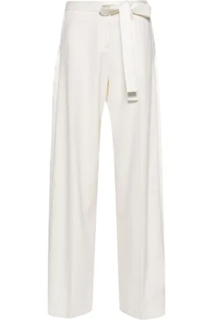 DAVID KOMA Satin bow wide-leg trousers
