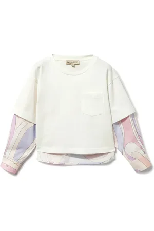 PUCCI Junior Marmo-print layered blouse