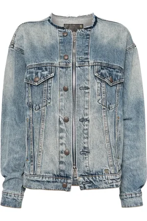 R13 Collarless trucker jacket