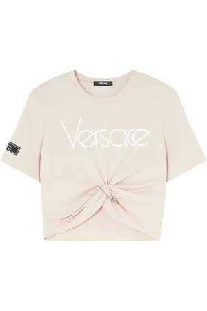 VERSACE Safety Pin cropped T-shirt