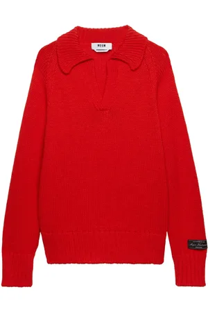 Msgm Classic collar sleeve patch jumper