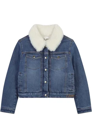 Chloé Faux-fur collar denim jacket