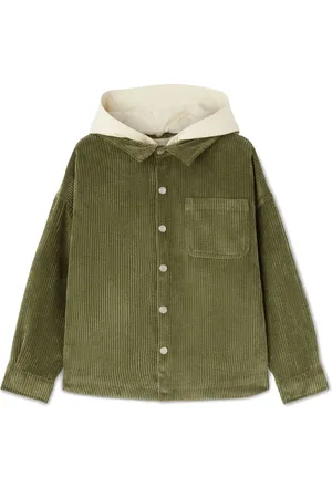 Palm Angels Hooded corduroy shirt jacket