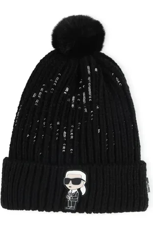 Karl Lagerfeld Sequinned pompom beanie