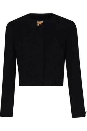 Oscar de la Renta Bow Button tweed jacket