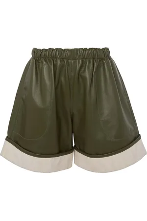 J.W.Anderson Contrast-hem leather shorts
