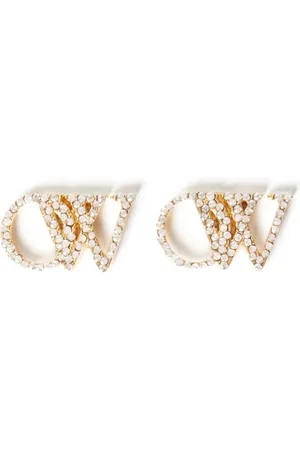 OFF-WHITE OW crystal stud earrings