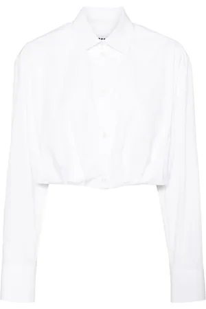 Msgm Embroidered cropped shirt