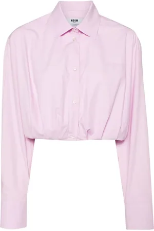 Msgm Embroidered cropped shirt