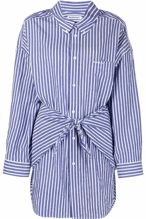 Balenciaga Oversized knotted-front cotton shirt