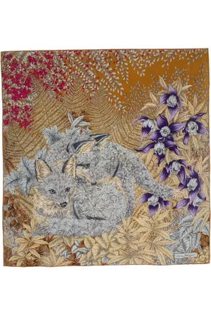 Salvatore Ferragamo 1970s wolves-print scarf