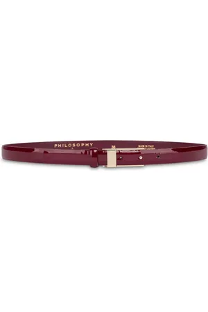 Serafini Patent-finish skinny leather belt