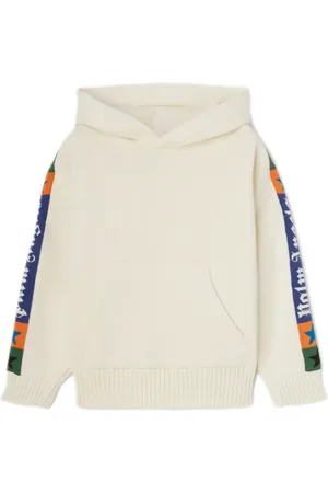 Palm Angels Knitted logo-jacquard hoodie