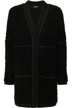 Giorgio Armani Long bouclé cardi-coat